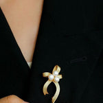 Bow Freshwater Pearl Brooches - floysun