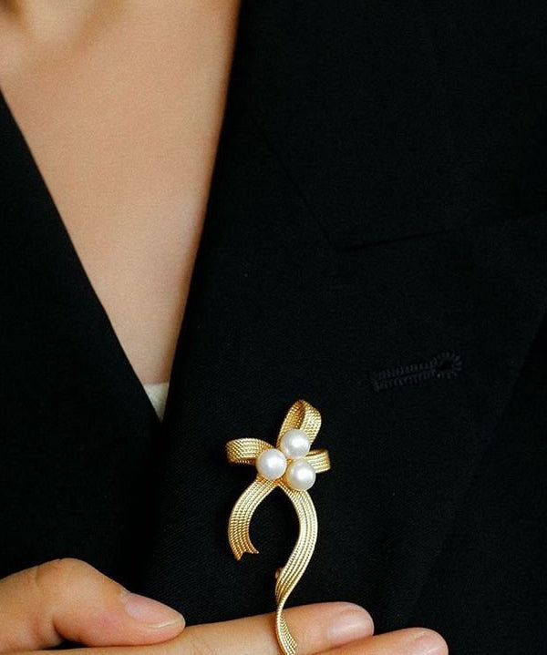 Bow Freshwater Pearl Brooches - floysun