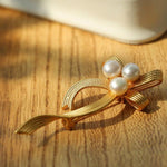 Bow Freshwater Pearl Brooches - floysun