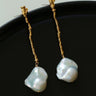 Branch Baroque Pearl Long Drop Earrings - Without Diamond - floysun