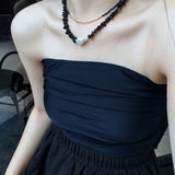 Brilliant Black Onyx Crushed Stone Baroque Pearl Necklace - floysun