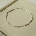 Broken Silver Toothpick Freshwater Pearl Necklaces - floysun