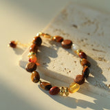 Broken Tiger's Eye Natural Stone Beaded Bracelet - floysun