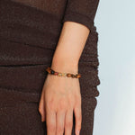 Broken Tiger's Eye Natural Stone Beaded Bracelet - floysun