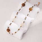 Brown Tiger Eye Stone Shells Beaded Necklace - floysun