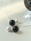 Brushed Ball Ebony Wood Round Bead Drop Earrings - floysun