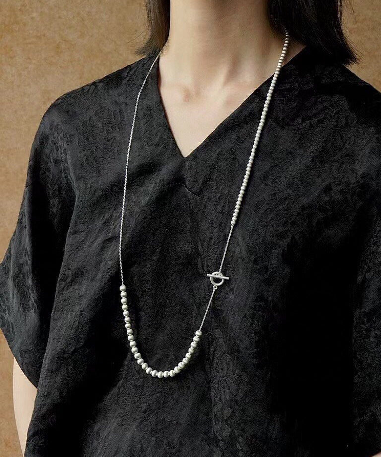 Brushed Ball Long Multi - Layer Wrap OT Chain Necklace - floysun