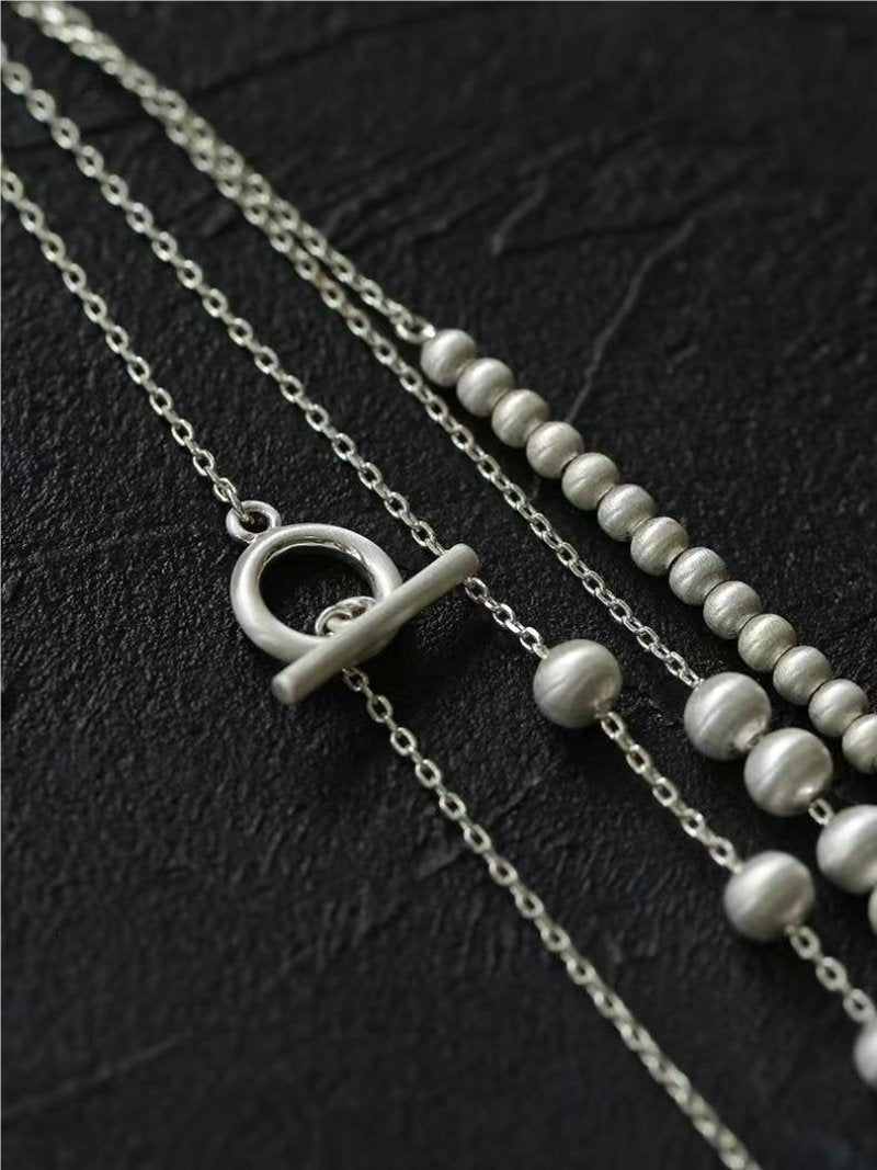 Brushed Ball Long Multi - Layer Wrap OT Chain Necklace - floysun