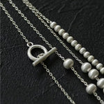 Brushed Ball Long Multi - Layer Wrap OT Chain Necklace - floysun