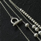 Brushed Ball Long Multi - Layer Wrap OT Chain Necklace - floysun