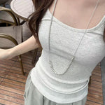 Brushed Ball Long Multi - Layer Wrap OT Chain Necklace - floysun