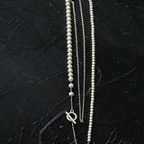 Brushed Ball Long Multi - Layer Wrap OT Chain Necklace - floysun