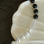 Brushed Bead & Ebony Wood Sphere Necklace - floysun