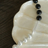 Brushed Bead & Ebony Wood Sphere Necklace - floysun