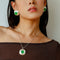 Brushed Geometric Pendant Agate Necklace - floysun