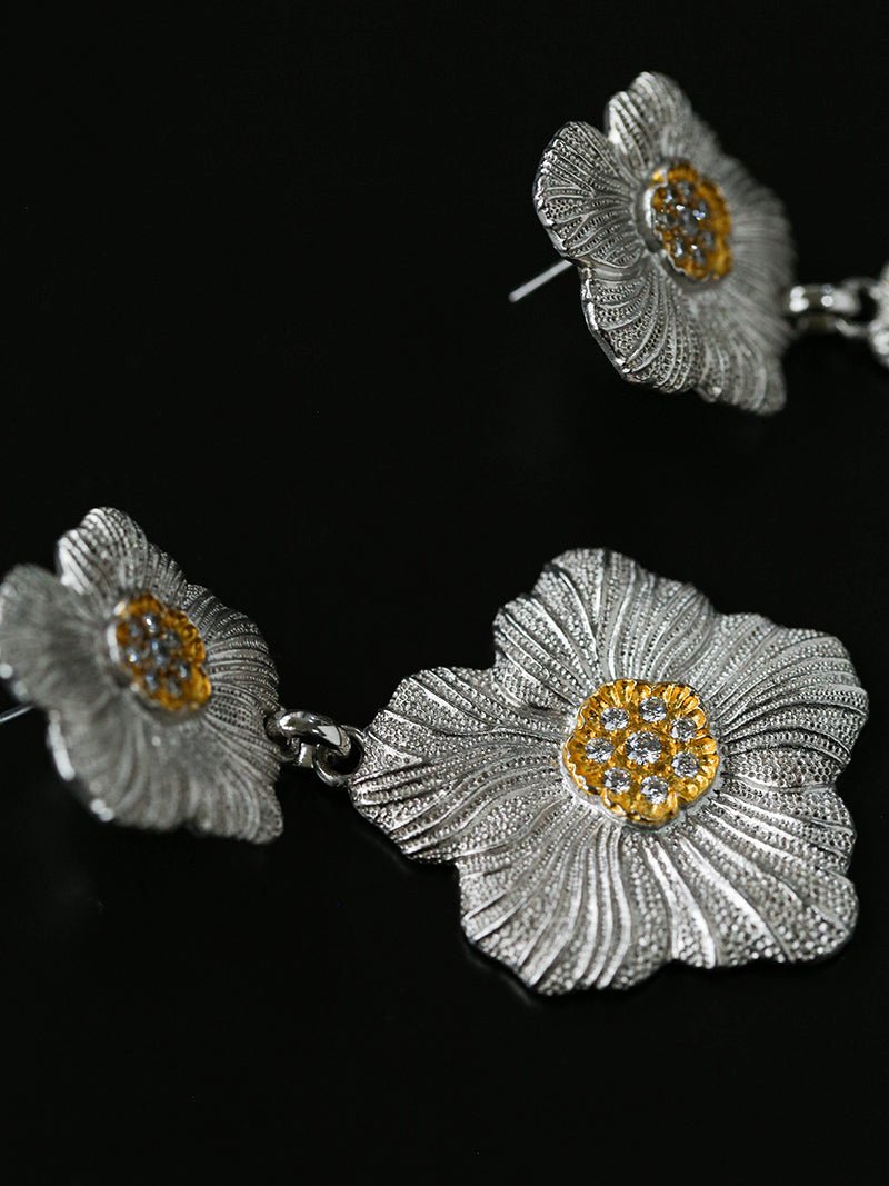 Buccellati - Inspired Gardenia Flower Drop Earrings - floysun