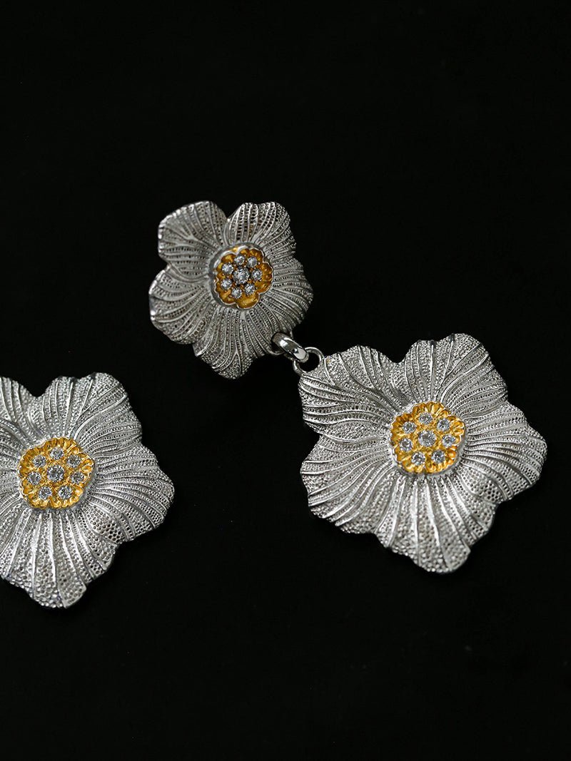 Buccellati - Inspired Gardenia Flower Drop Earrings - floysun