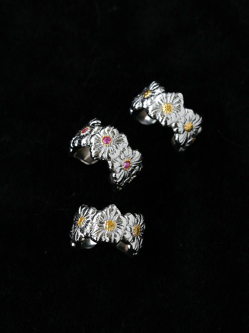 Buccellati - Inspired Gardenia Open Ring 925 Silver - floysun