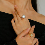 Button Baroque Pearl Ring - floysun