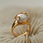 Button Baroque Pearl Ring - floysun