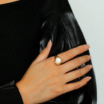 Button Baroque Pearl Ring - floysun