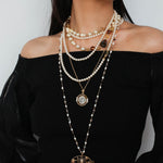 Byzantine Elegance Gourd Pearl Necklace Classic Light Luxury Sweater Chain - floysun