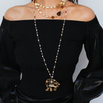 Byzantine Elegance Gourd Pearl Necklace Classic Light Luxury Sweater Chain - floysun