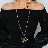 Byzantine Elegance Gourd Pearl Necklace Classic Light Luxury Sweater Chain - floysun