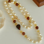 Byzantine Elegance Gourd Pearl Necklace Classic Light Luxury Sweater Chain - floysun