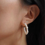 C - Shaped Elegant Pearl Beaded Huggie Earrings - floysun