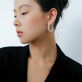 C - Shaped Elegant Pearl Beaded Huggie Earrings - floysun