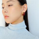 Creamy Enamel Hoop Earrings