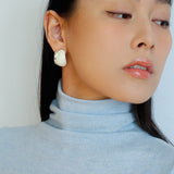 Creamy Enamel Hoop Earrings