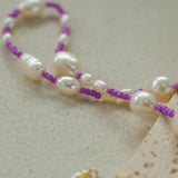 Candy Color Freshwater Baroque Pearl Bead Necklace - floysun