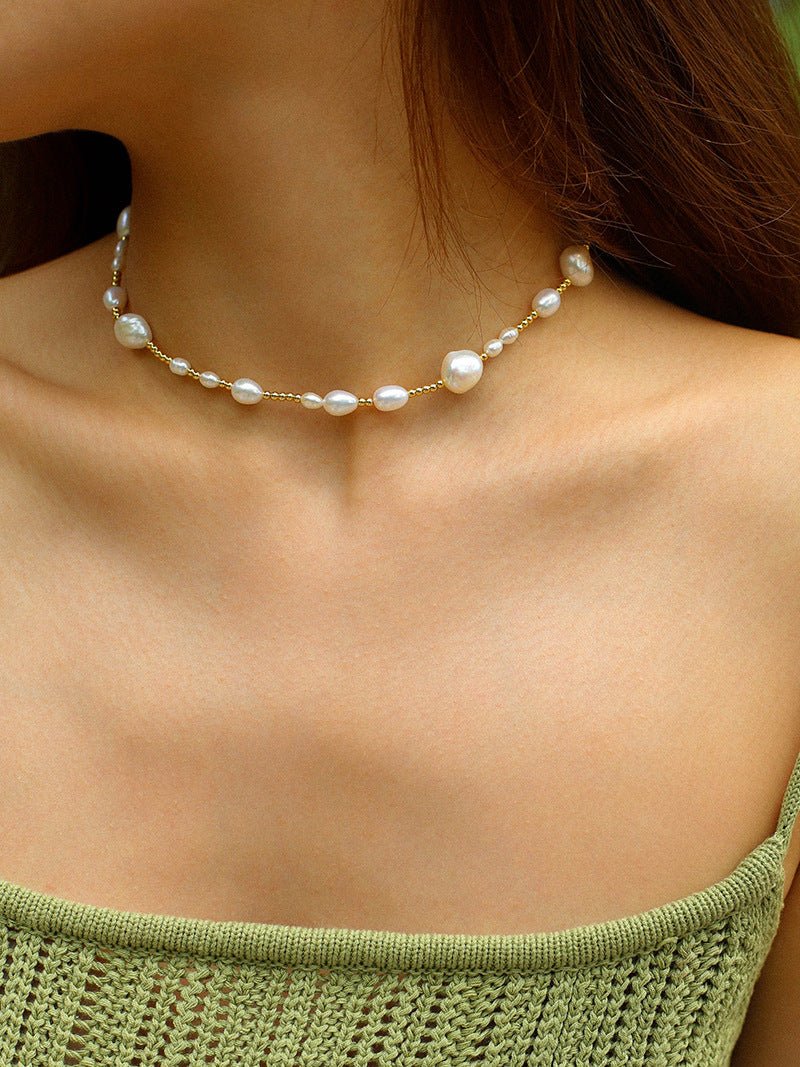 Candy Color Freshwater Baroque Pearl Bead Necklace - floysun