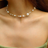 Candy Color Freshwater Baroque Pearl Bead Necklace - floysun