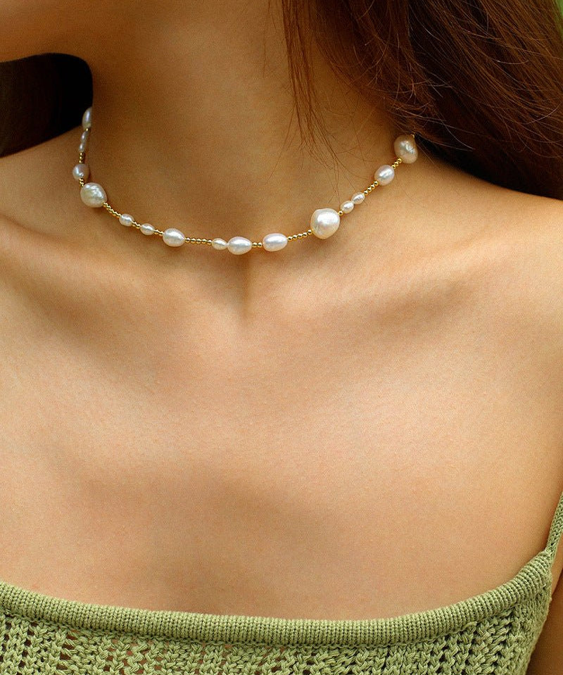 Candy Color Freshwater Baroque Pearl Bead Necklace - floysun