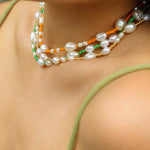 Candy Color Freshwater Baroque Pearl Bead Necklace - floysun