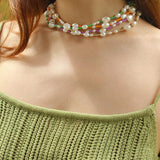 Candy Color Freshwater Baroque Pearl Bead Necklace - floysun