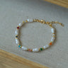 Candy - Colored Gemstone and Popcorn Pearl Beaded Bracelet - floysun