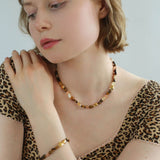 Caramel Summer Colorful Gemstone Beaded Necklace - floysun