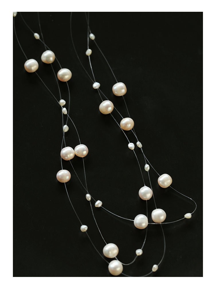 Celestial Dreams Multi - layer Freshwater Pearl Necklace - floysun