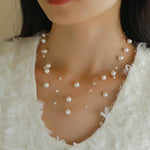 Celestial Dreams Multi - layer Freshwater Pearl Necklace - floysun