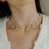 Celestial Dreams Single - layer Freshwater Pearl Necklace - floysun