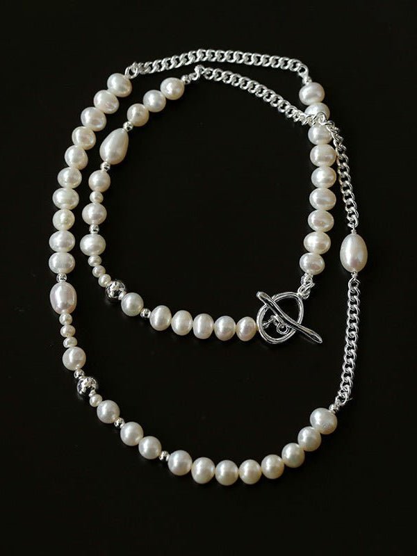 Chain Spliced Pearls Necklaces OT Buckle - floysun