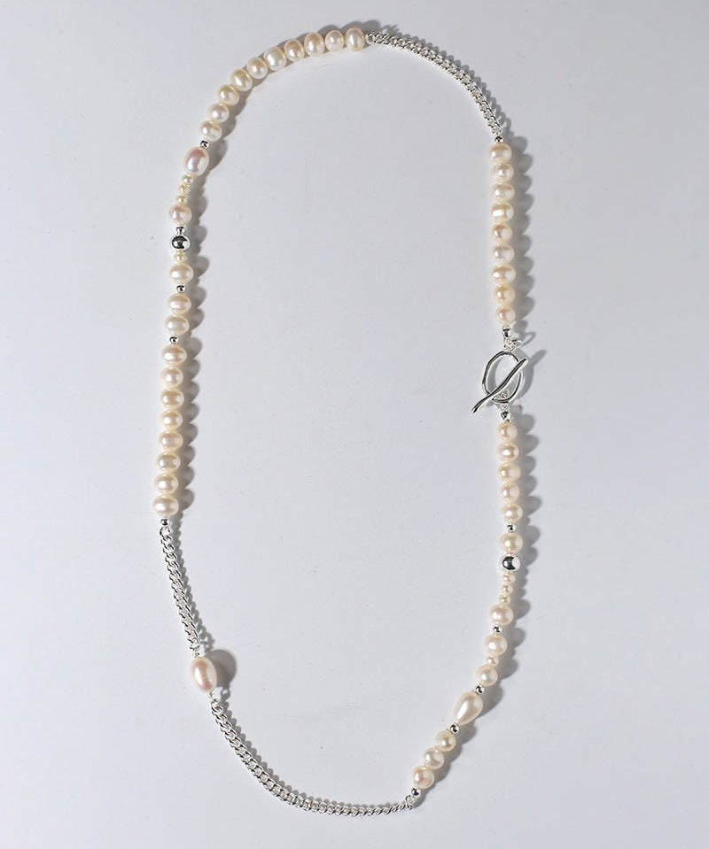 Chain Spliced Pearls Necklaces OT Buckle - floysun