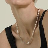 Chain Spliced Pearls Necklaces OT Buckle - floysun