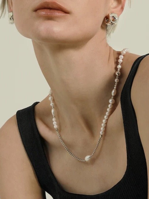 Chain Spliced Pearls Necklaces OT Buckle - floysun