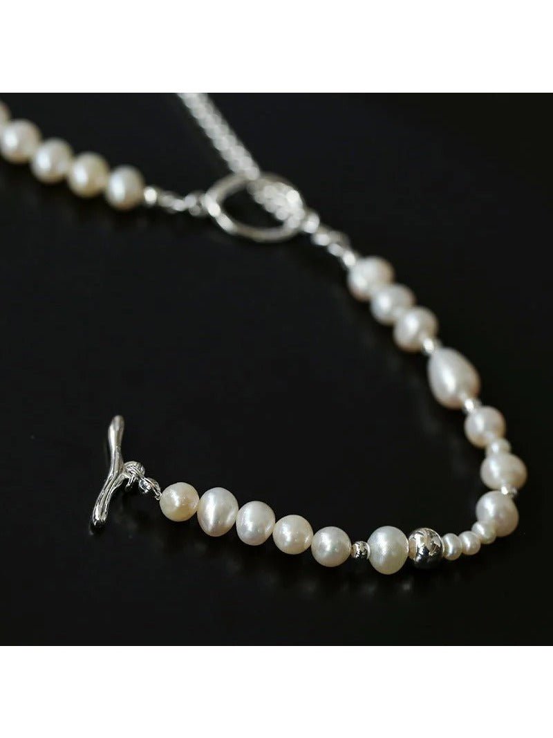 Chain Spliced Pearls Necklaces OT Buckle - floysun