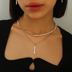 Chain Toothpick Baroque Pearl Pendants Necklaces - floysun